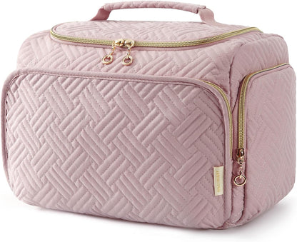 Travel Toiletry Bag for Women, Cosmetic Bag Makeup Bag Organizer with Handle, Travel Bag for Toiletries, Travel Accessories, Full Sized Container