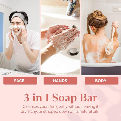 English Rose Scented Natural Soap Bars for Women & Men (2 X 7Oz) – Moisturizing Triple-Milled Soap Bars Enriched with Shea Butter – Plant-Based Bath & Body Bar for All Skin Types
